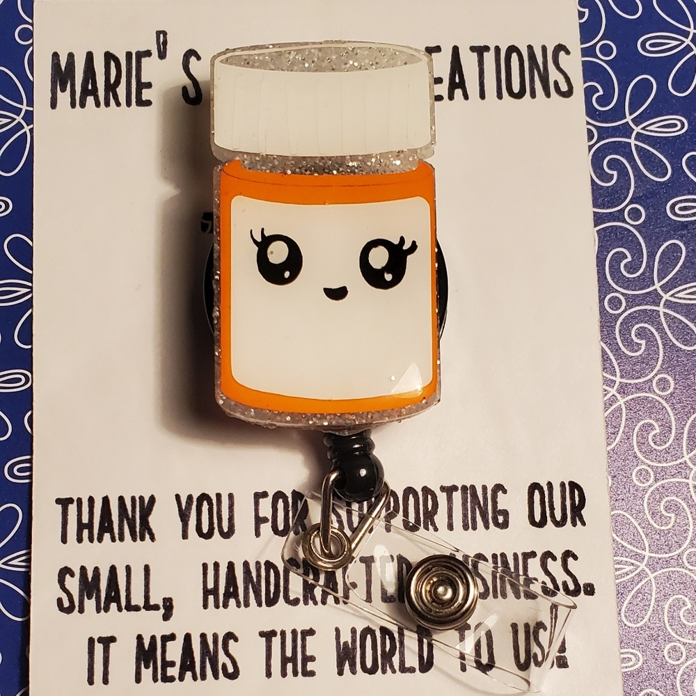 Pill Bottle Badge Reel
